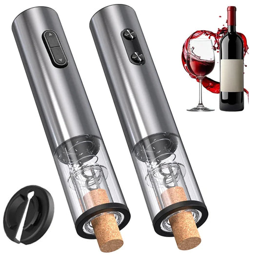 Electric Wine Opener Stainless Steel Wine Bottle Opener Wine Corkscrew with LED Light and Tin Cutter Bar Wine Tool