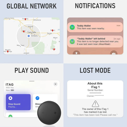 Smart Bluetooth Tracker GPS Tag Compatible for Apple Find My (iOS Only) Item Locator for Key Wallet Waterproof Mini Air Tracker