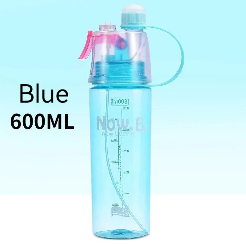 600ml New Creative Spray Water Bottle Portable Atomizing Bottles Outdoor Sports Gym Drinking Drinkware Bottles Water Gourds