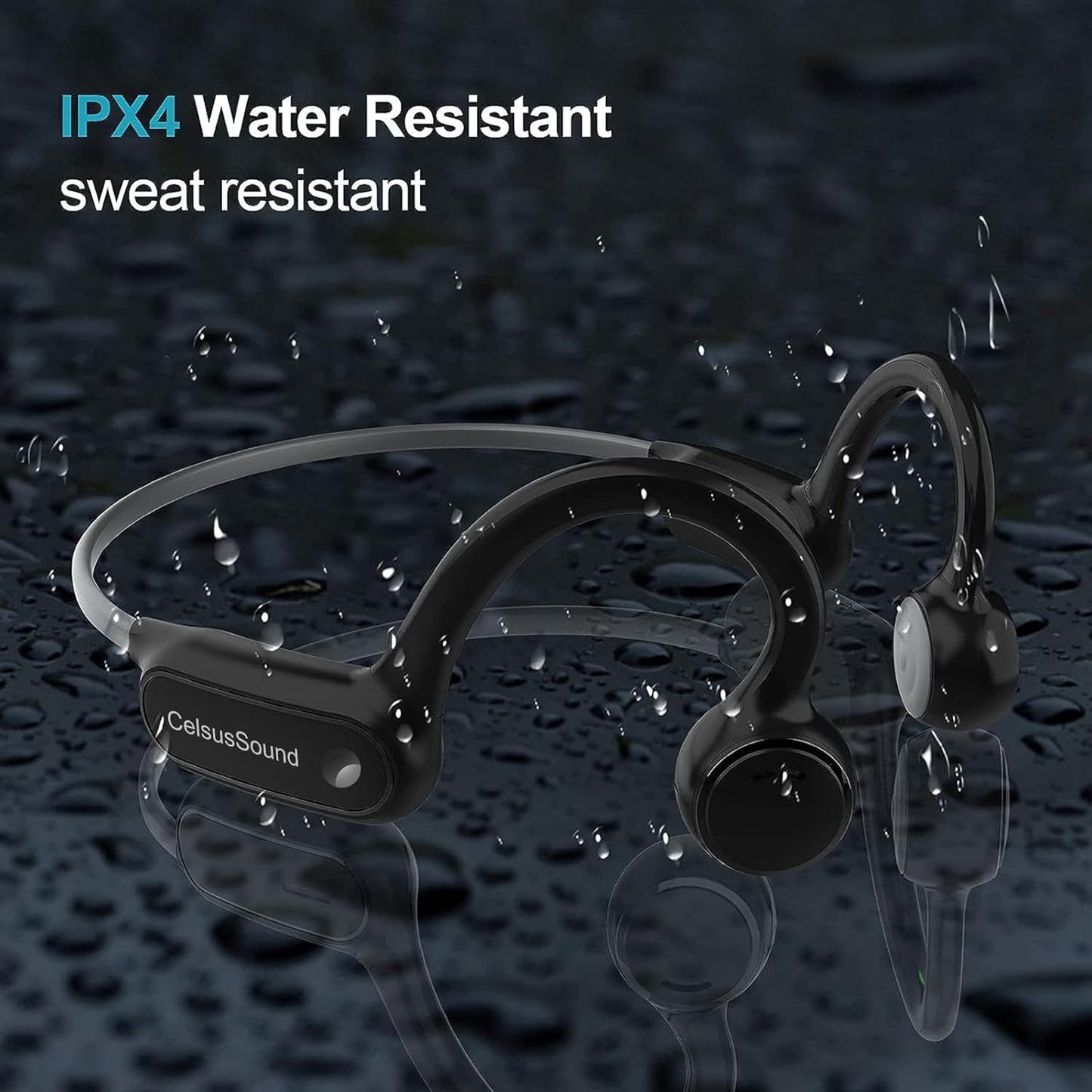 Pine Tree Tools AS1-G Bluetooth 5.0 Wireless Bone Conduction Headphones - Open Ear Design, Gray