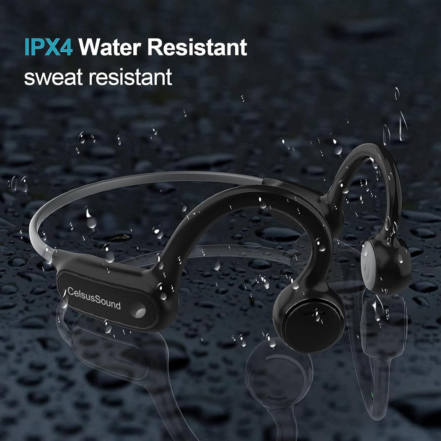 Pine Tree Tools AS1-G Bluetooth 5.0 Wireless Bone Conduction Headphones - Open Ear Design, Gray