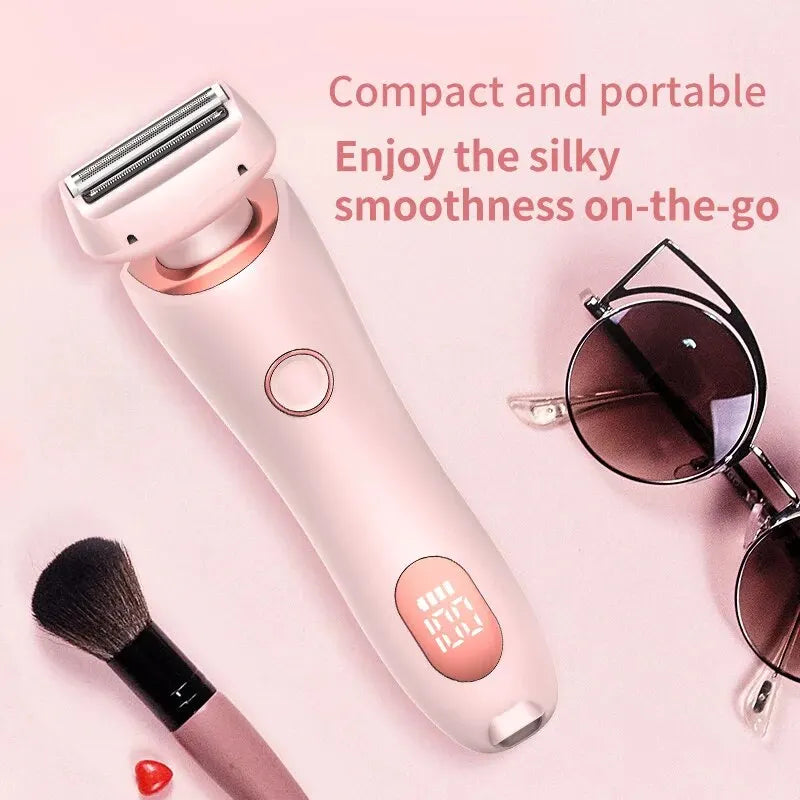 Electric Razors for Women 2 in 1 Bikini Trimmer Face Shavers Hair Removal for Underarms Legs Ladies Body Trimmer IPX7 Waterproof