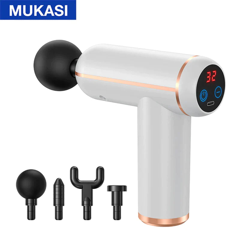 MUKASI Portable Percussion Massage Gun for Deep Tissue Muscle Relaxation and Pain Relief