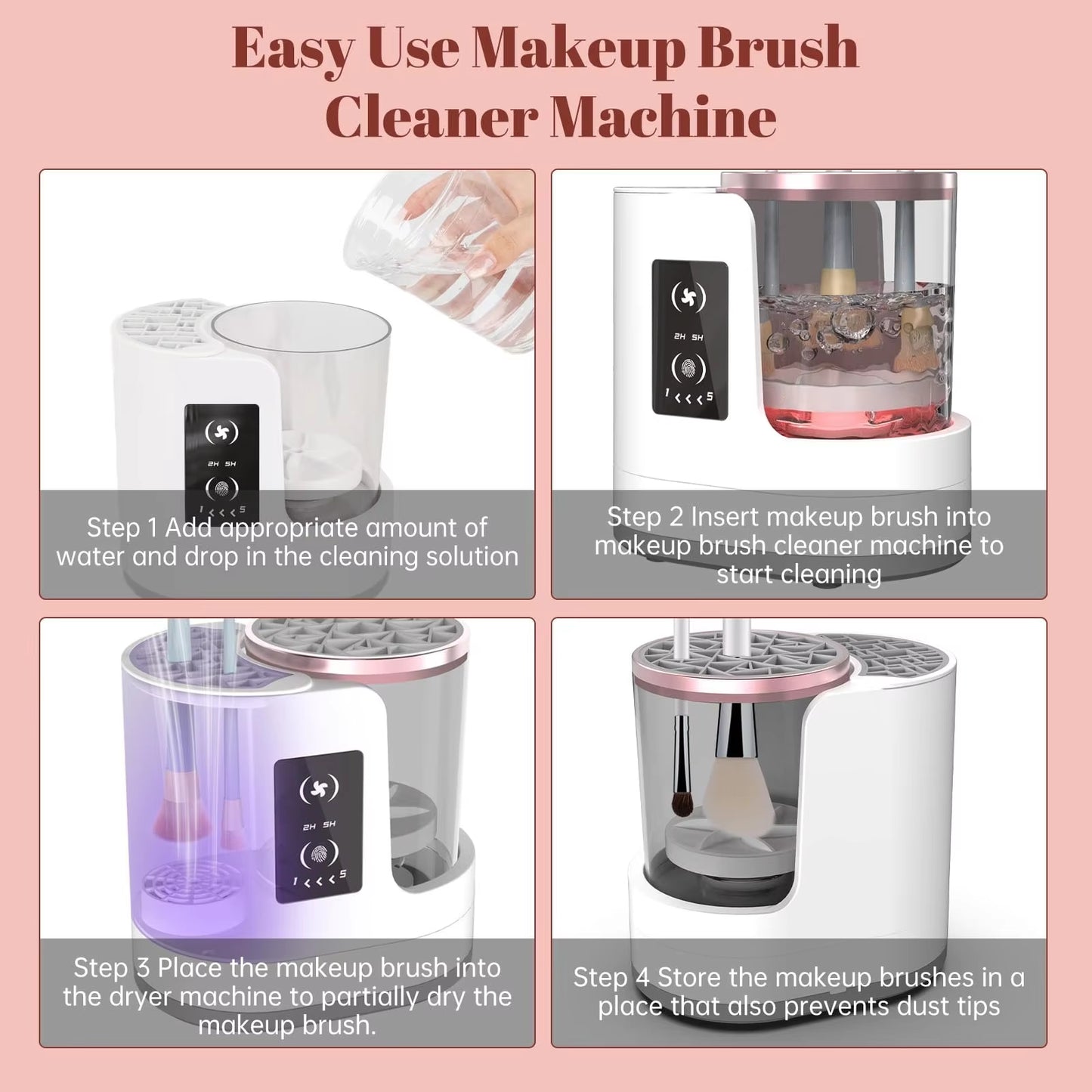 Revolutionize Your Beauty Routine with the 3-in-1 Electric Makeup Brush Cleaner & Dryer – Effortless, Fast, and Portable!