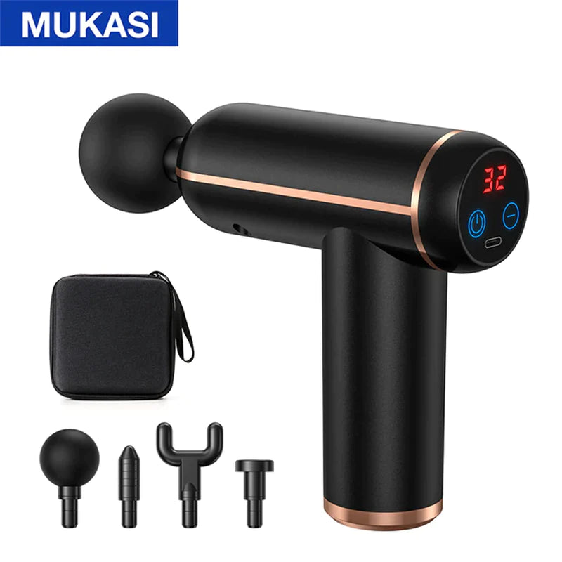 MUKASI Portable Percussion Massage Gun for Deep Tissue Muscle Relaxation and Pain Relief