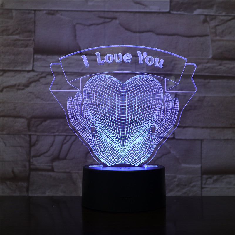 Hands Holding Love 3D Night Light