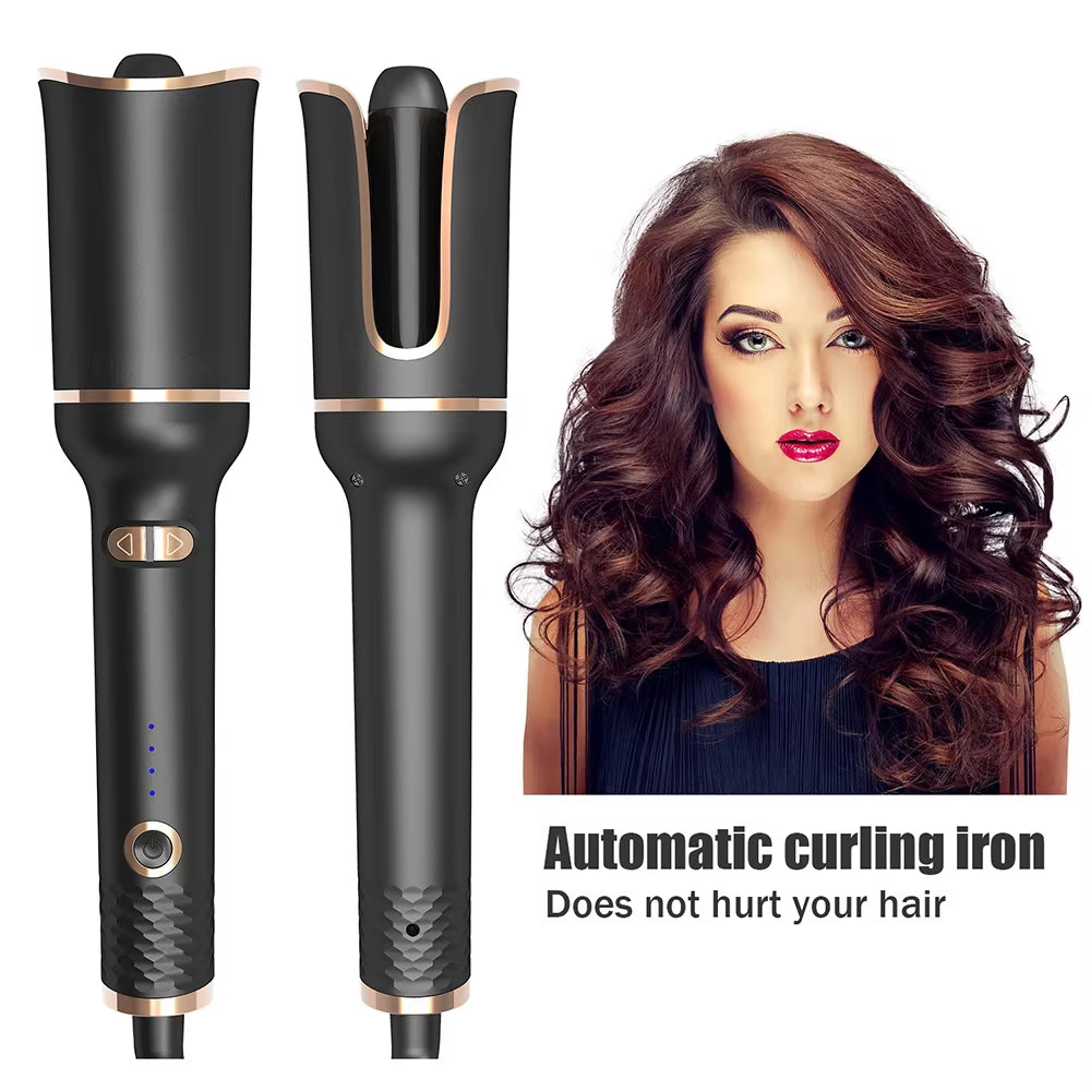 Automatic Hair Curler Auto Ceramic Wireless Curling Iron Hair Waver Tongs Beach Waves Iron Curling Wand Air Curler USB Cordless