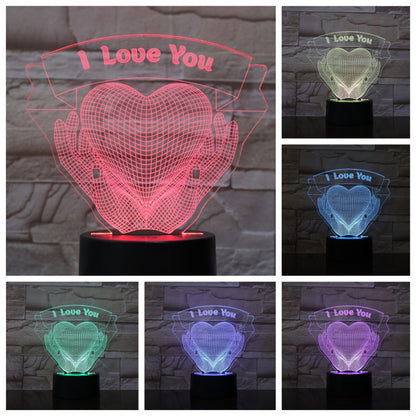 Hands Holding Love 3D Night Light