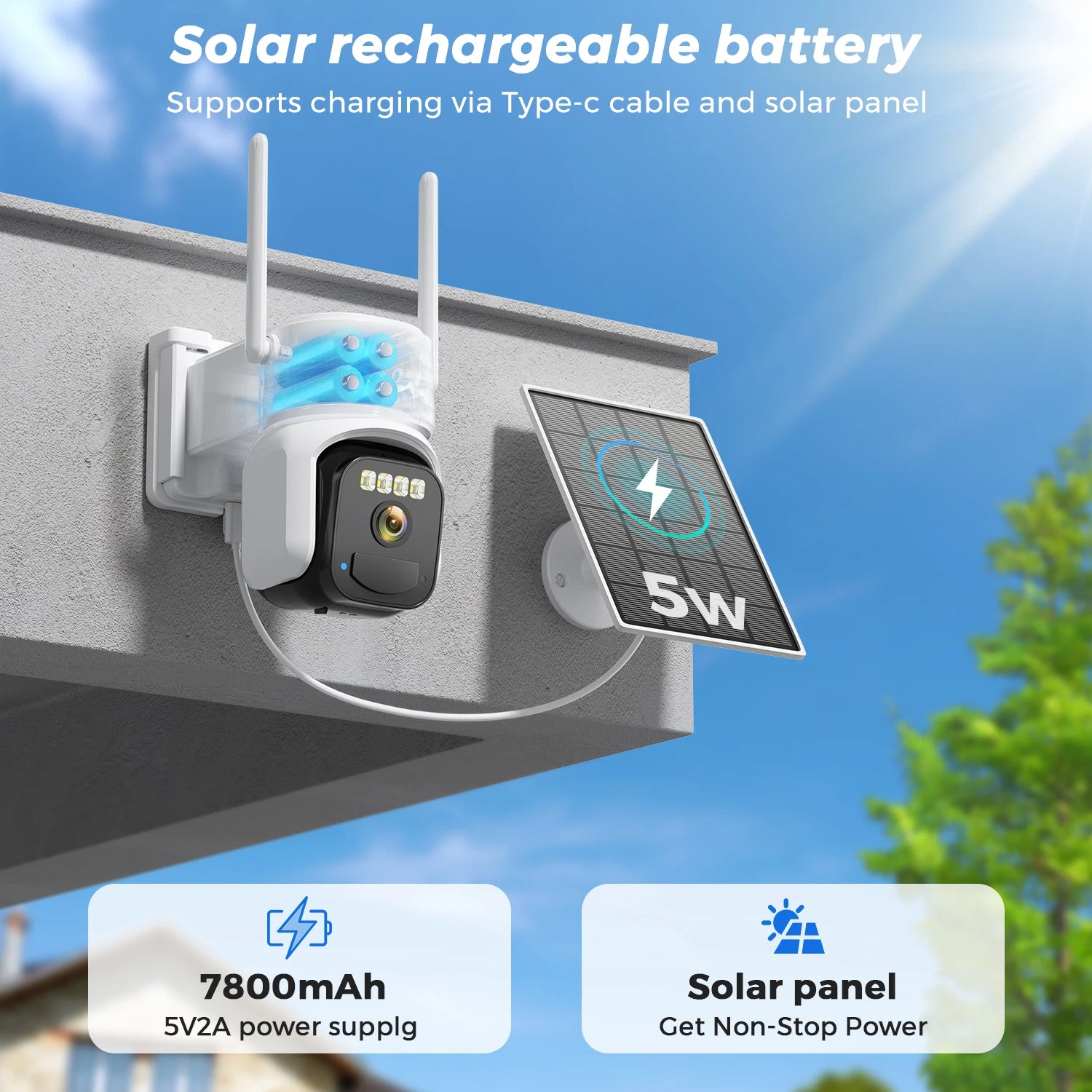 4G Solar-Powered Outdoor Security Camera with PIR Human Detection, 8MP/5MP/2MP Resolution, Cloud P2P, O-KAM App Control, Two-Way Audio, Battery Operated