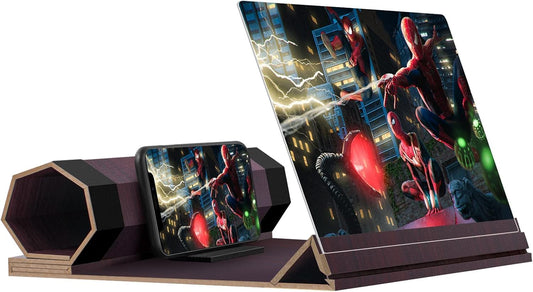 14-Inch Smartphone Screen Magnifier - 3D Mobile Phone Amplifier for Movies, Videos & Gaming - Foldable Stand Compatible with All Smartphones