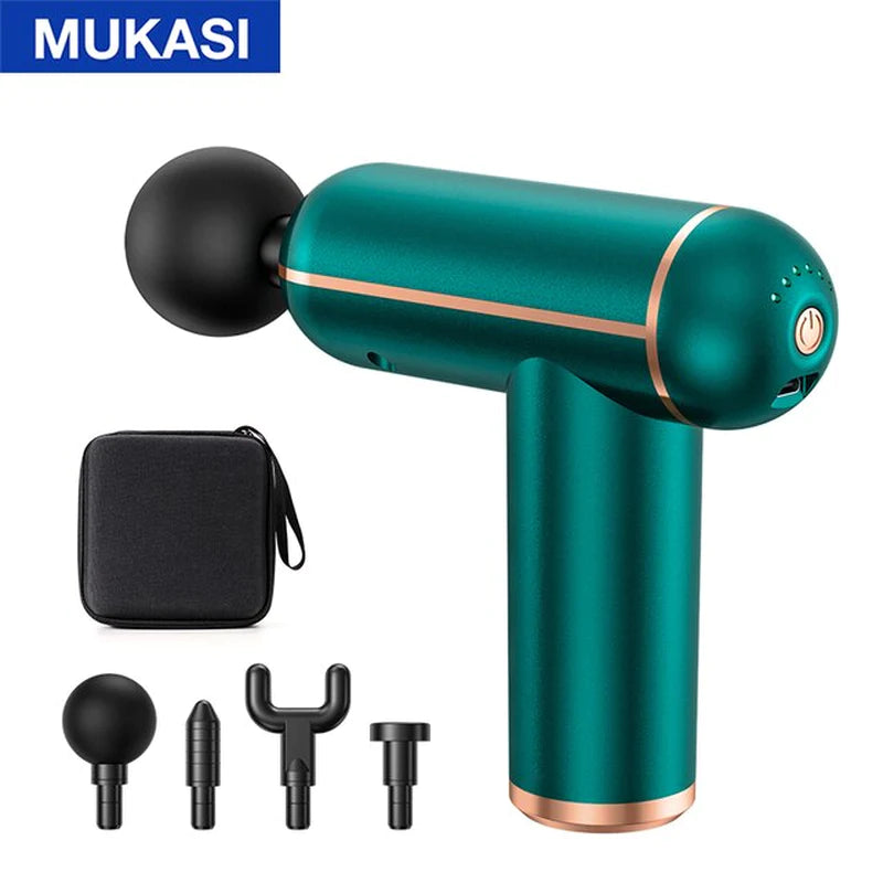 MUKASI Portable Percussion Massage Gun for Deep Tissue Muscle Relaxation and Pain Relief