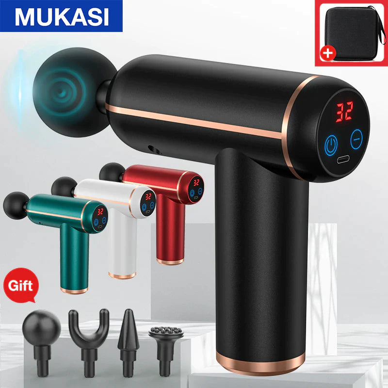 MUKASI Portable Percussion Massage Gun for Deep Tissue Muscle Relaxation and Pain Relief