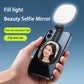 Mobile Phone Magnetic Selfie Fill Light with Foldable Makeup Mirror and LED Pocket Holder