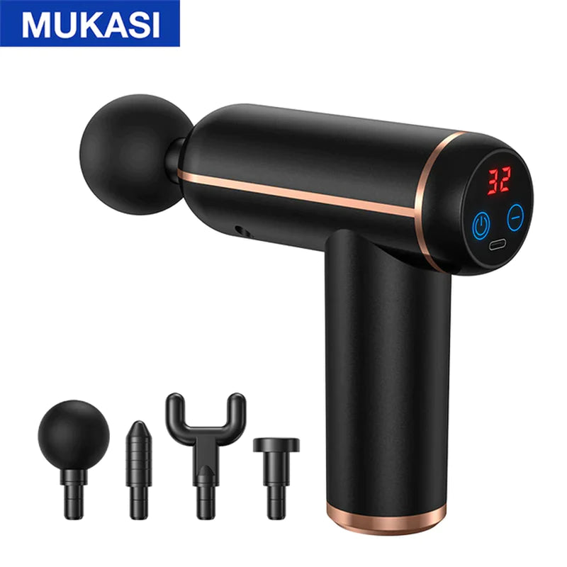 MUKASI Portable Percussion Massage Gun for Deep Tissue Muscle Relaxation and Pain Relief