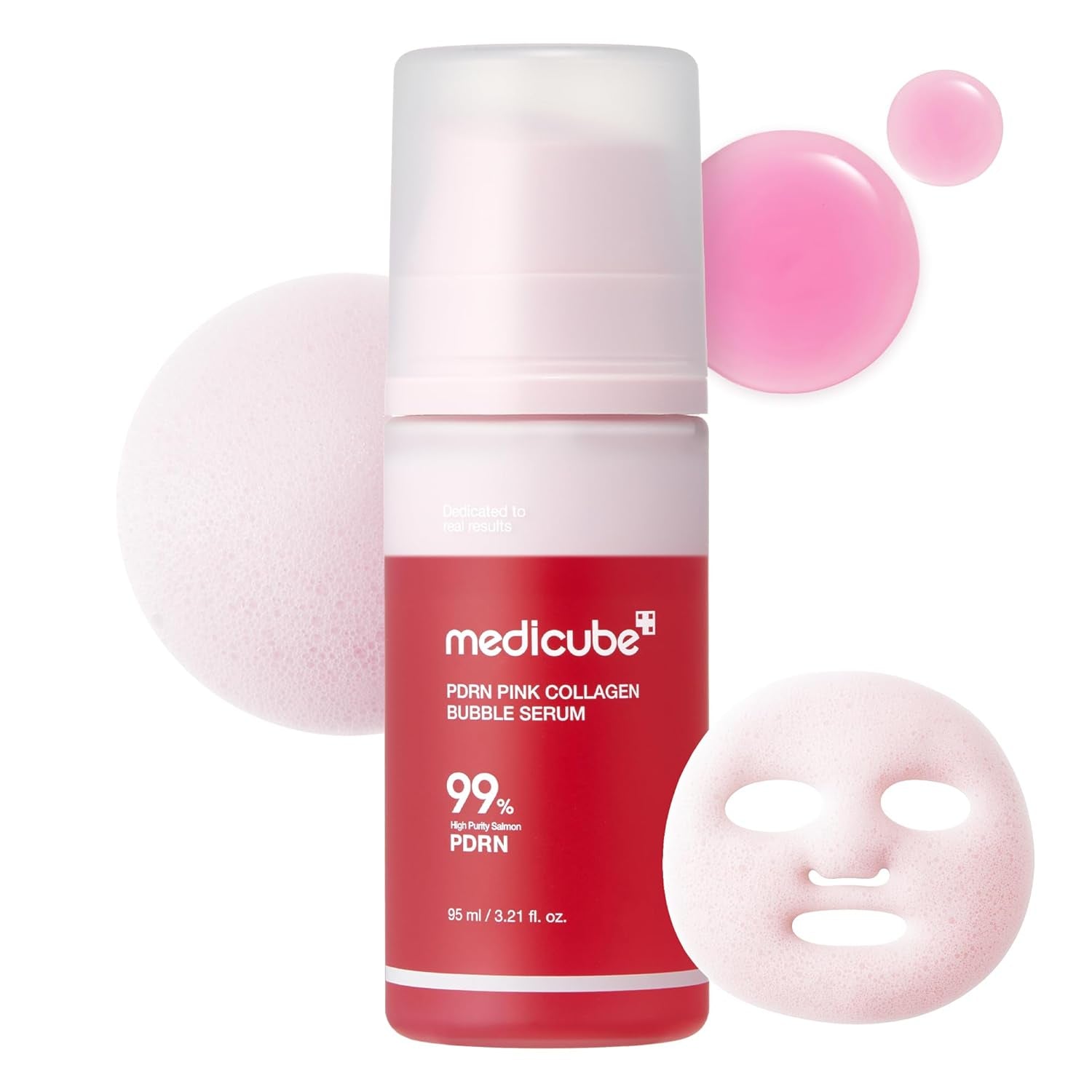 Revitalize Your Skin with PDRN Pink Collagen Bubble Serum - Fast-Absorbing, Lightweight Formula for a Radiant Glow and Plump Complexion | 3.21 Fl.Oz