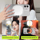 Mobile Phone Magnetic Selfie Fill Light with Foldable Makeup Mirror and LED Pocket Holder