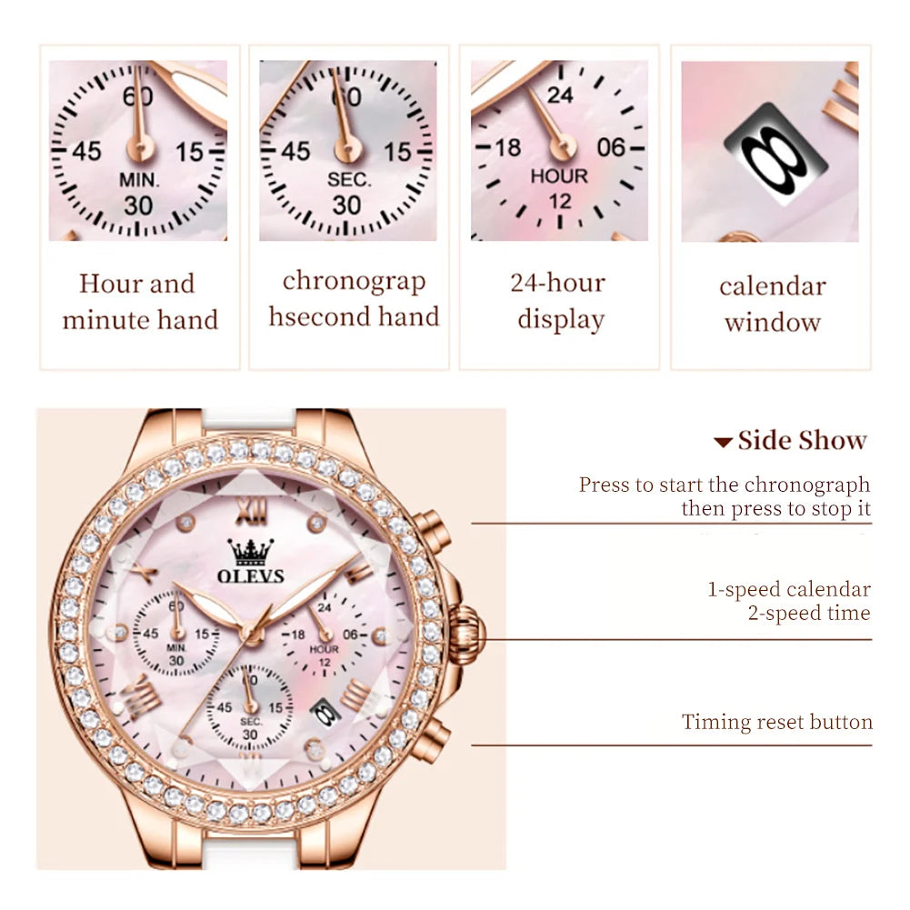 9999 Luxury Diamond Quartz Watch for Women Rhombus Mirror Chronograph Waterproof Woman Watch Original Ladies Dress Watches