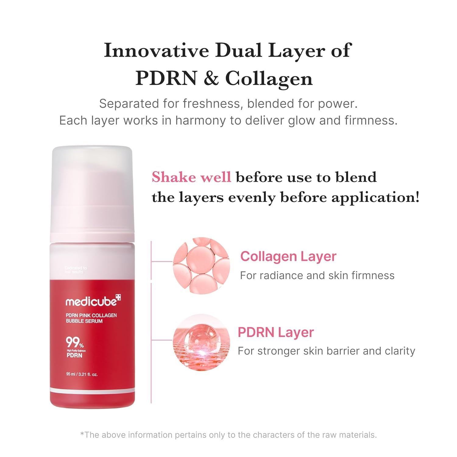 Revitalize Your Skin with PDRN Pink Collagen Bubble Serum - Fast-Absorbing, Lightweight Formula for a Radiant Glow and Plump Complexion | 3.21 Fl.Oz