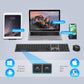 DK03 Rechargeable Dual-Mode Bluetooth Keyboard and Mouse Combo - Ultra-Slim Multi-Device Wireless Solution for Mac, iPad, Apple, Android, and Windows (Bluetooth 4.2 + 2.4G)