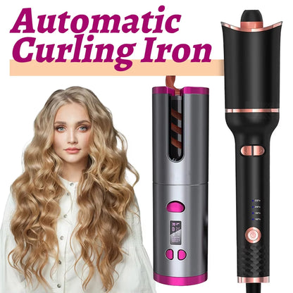 Automatic Hair Curler Auto Ceramic Wireless Curling Iron Hair Waver Tongs Beach Waves Iron Curling Wand Air Curler USB Cordless