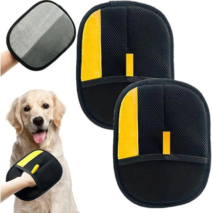 Transform Your Home with 2Pcs Electrostatic Pet Hair Removal Gloves - Reusable and Washable Grooming Solution for Dogs and Cats!