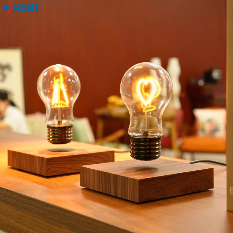 Magnetic Levitating Floating Wireless LED Light Bulb Desk Lamp for Unique Gifts Room Night Light Home Office Decor Tech Toy
