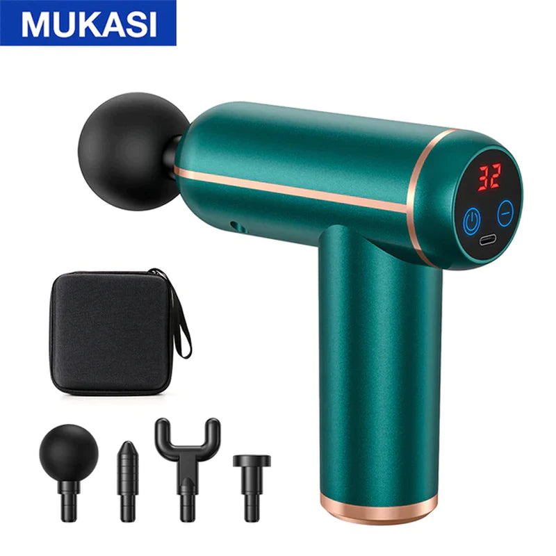 MUKASI Portable Percussion Massage Gun for Deep Tissue Muscle Relaxation and Pain Relief