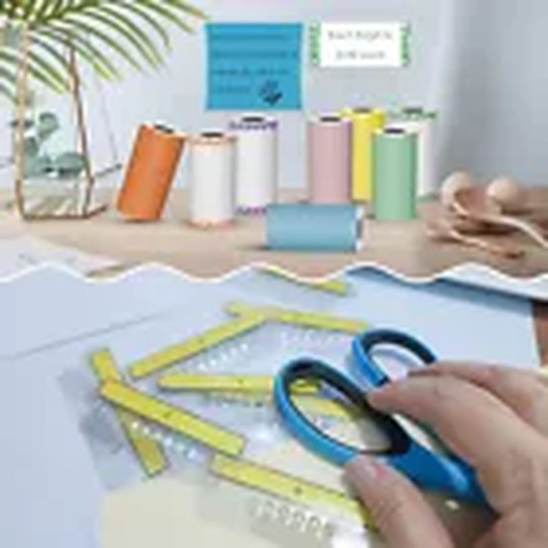 Compact Wireless Mini Thermal Printer - Perfect for On-the-Go Photo Printing with 6 Rolls Included