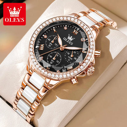 9999 Luxury Diamond Quartz Watch for Women Rhombus Mirror Chronograph Waterproof Woman Watch Original Ladies Dress Watches