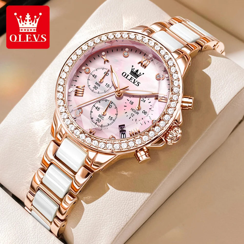 9999 Luxury Diamond Quartz Watch for Women Rhombus Mirror Chronograph Waterproof Woman Watch Original Ladies Dress Watches