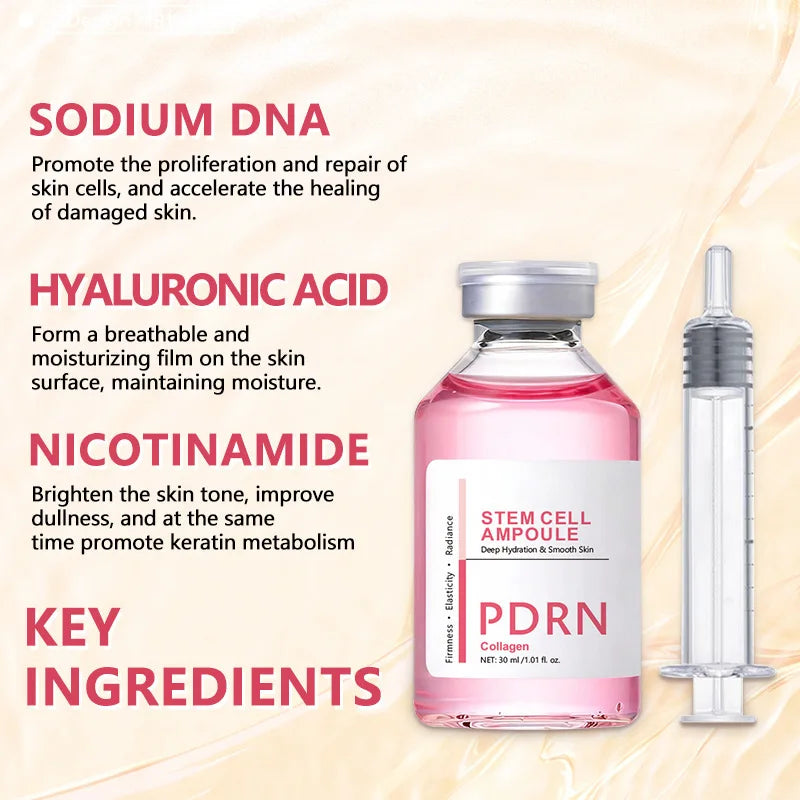 Stem Cell Ampoule Essence, Pink PDRN Ampoule, Collagen Moisturizing Anti-Aging Essence2026
