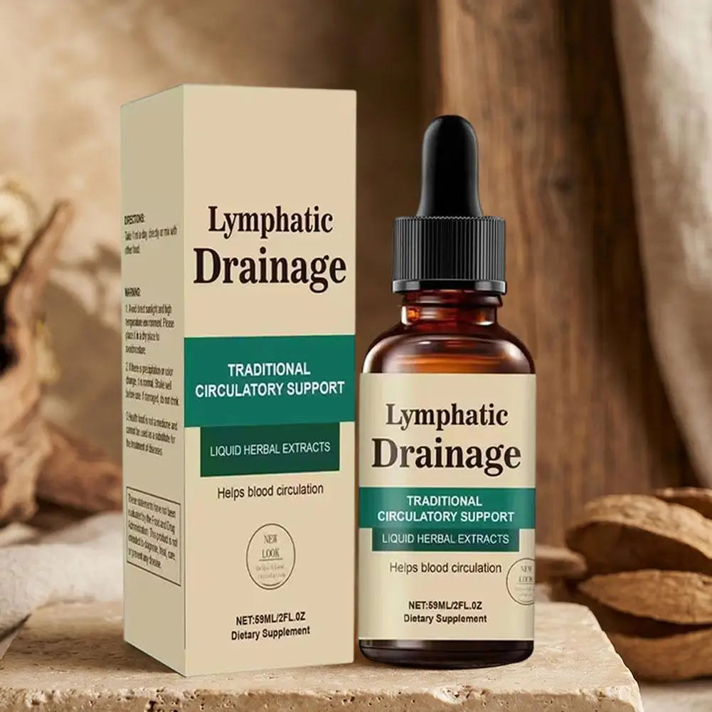 Lymphatic Drainage Drops 59ml, Natural Herbal Liquid Supplement for Circulatory Support, Easy-to-Use for Men & Women