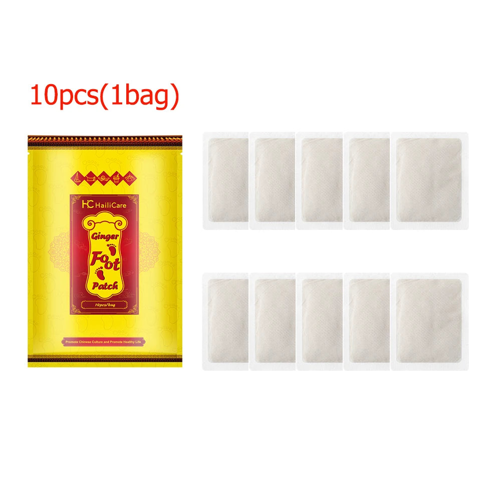 10/50/100Pcs Natural Ginger Foot Patch Herbal Detox Foot Sticker Weight Loss Relieve Stress Relaxation Deep Cleansing Help Sleep