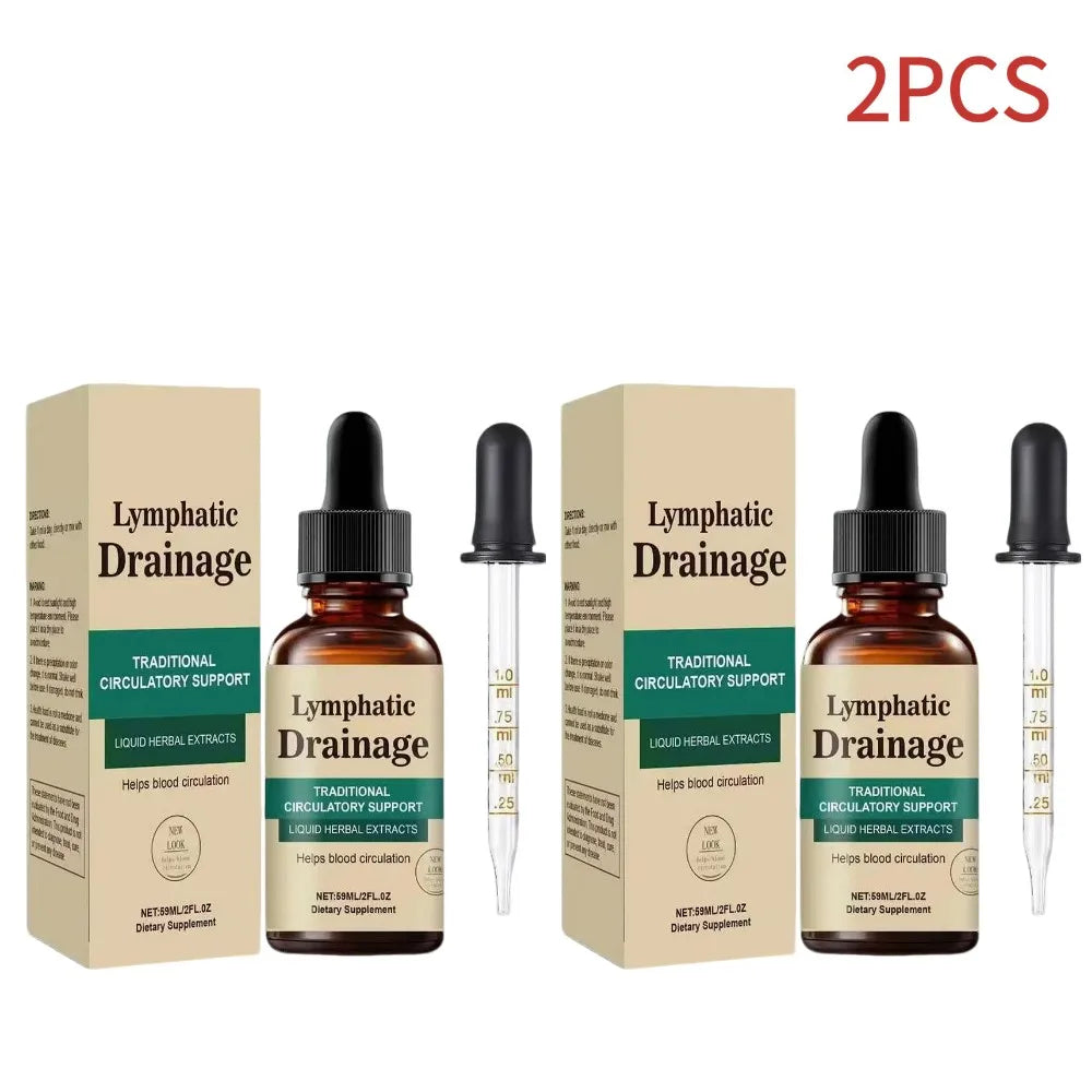 Lymphatic Drainage Drops 59ml, Natural Herbal Liquid Supplement for Circulatory Support, Easy-to-Use for Men & Women
