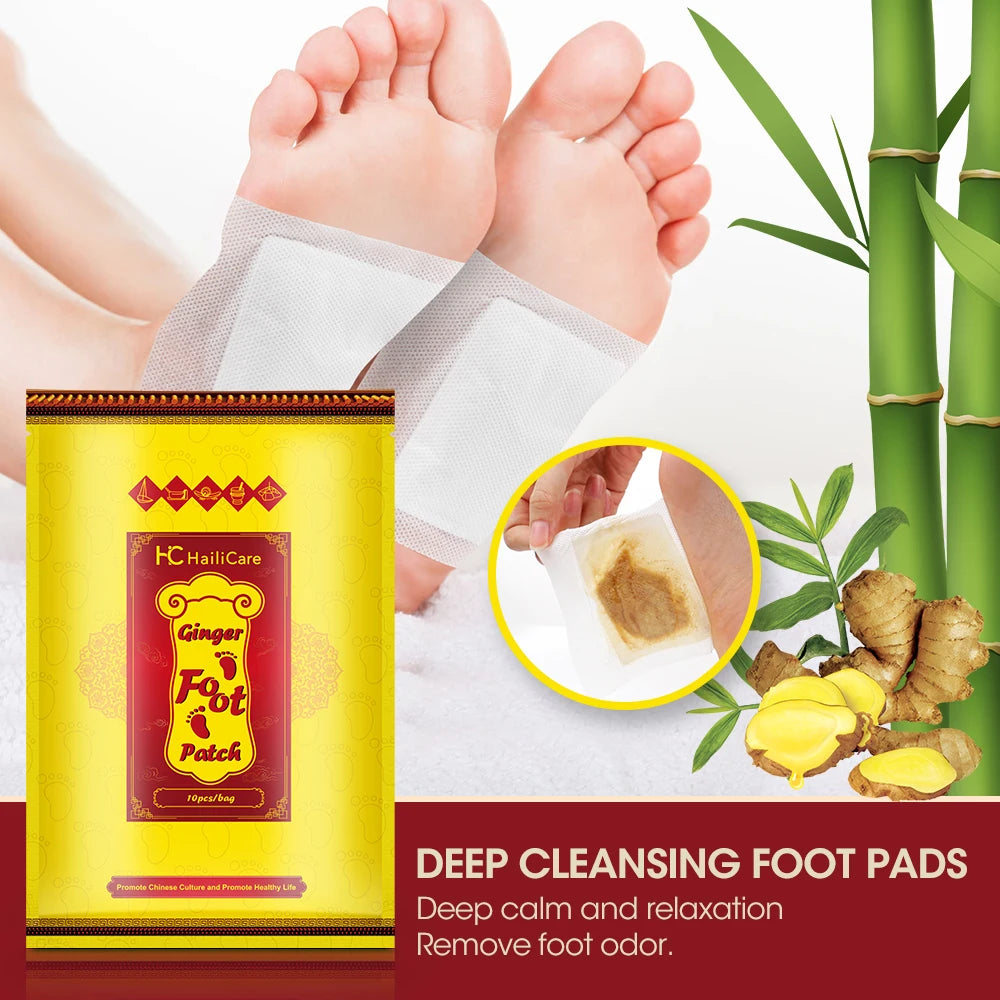 10/50/100Pcs Natural Ginger Foot Patch Herbal Detox Foot Sticker Weight Loss Relieve Stress Relaxation Deep Cleansing Help Sleep