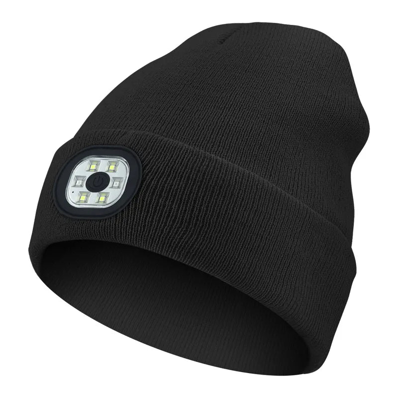 3-in-1 Function Bluetooth Beanie, Bluetooth Beanie with Light, Unisex 6 LED USB Rechargeable with Cordless Headphones  beanie