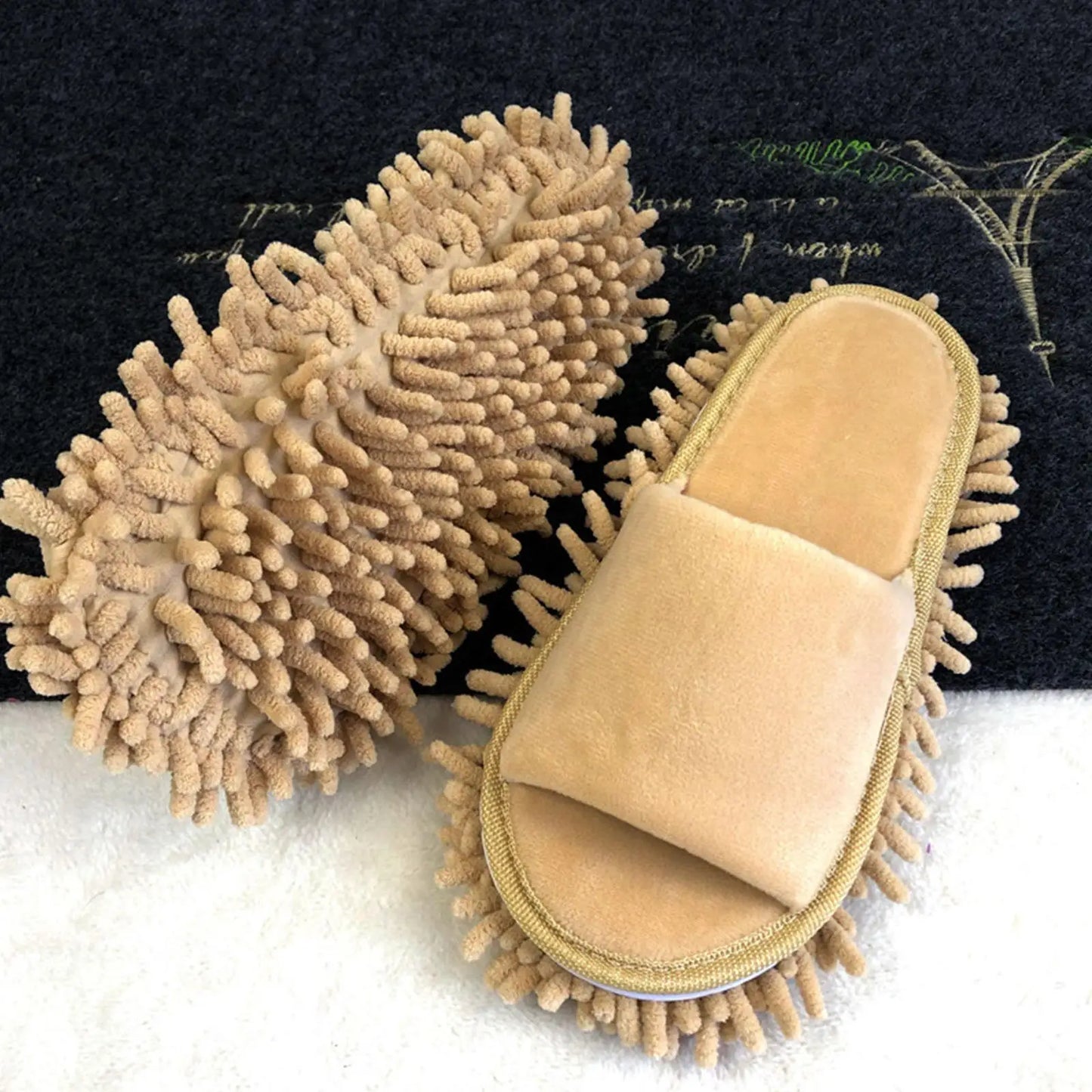 1 Pair Microfiber Dust Mop Slippers Lazy Quick Cleaning Floor Cleaning Slipper Washable Home Shoes Home Bathroom Cleanning Tools
