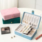 1pc Elegant Velvet Jewelry Organizer Box Portable Necklace Bracelet Earrings Rings Display Storage Boxes for Travel or Home Use