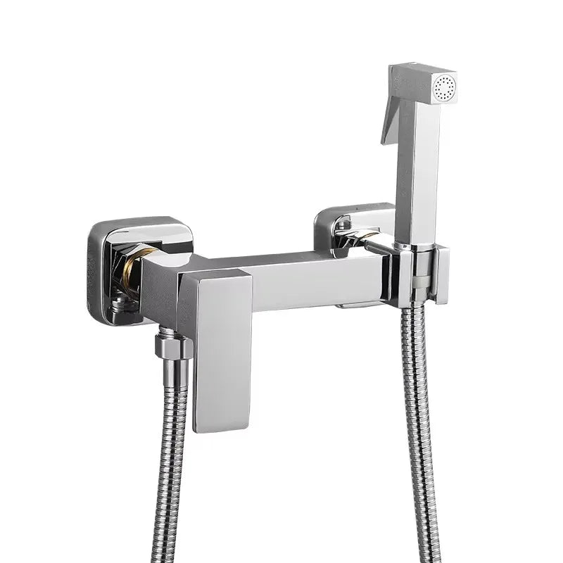 ULA Black Bidet faucet Portable Bidet Sprayer Brass Bathroom Toilet Faucet Hot Cold Water Bidet Mixer Bathroom Shower Head
