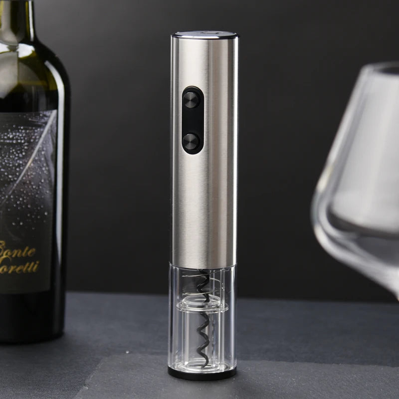 Electric Wine Opener Stainless Steel Wine Bottle Opener Wine Corkscrew with LED Light and Tin Cutter Bar Wine Tool