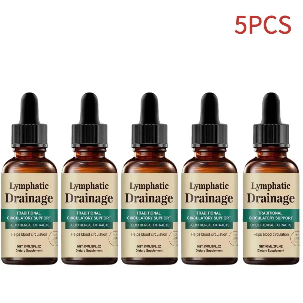 Lymphatic Drainage Drops 59ml, Natural Herbal Liquid Supplement for Circulatory Support, Easy-to-Use for Men & Women