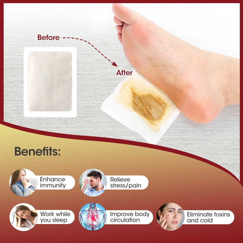 10/50/100Pcs Natural Ginger Foot Patch Herbal Detox Foot Sticker Weight Loss Relieve Stress Relaxation Deep Cleansing Help Sleep