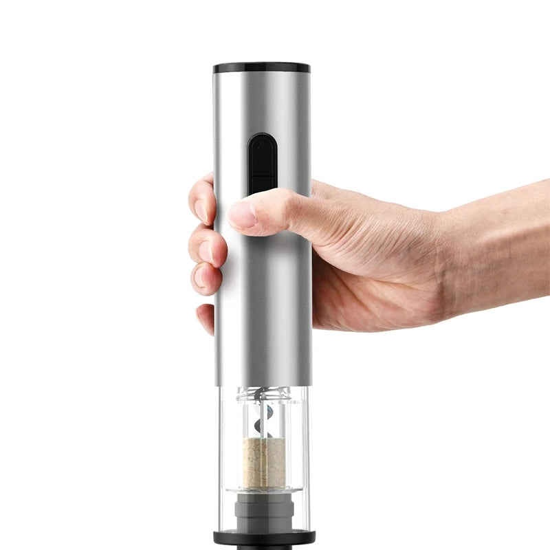 Electric Wine Opener Stainless Steel Wine Bottle Opener Wine Corkscrew with LED Light and Tin Cutter Bar Wine Tool