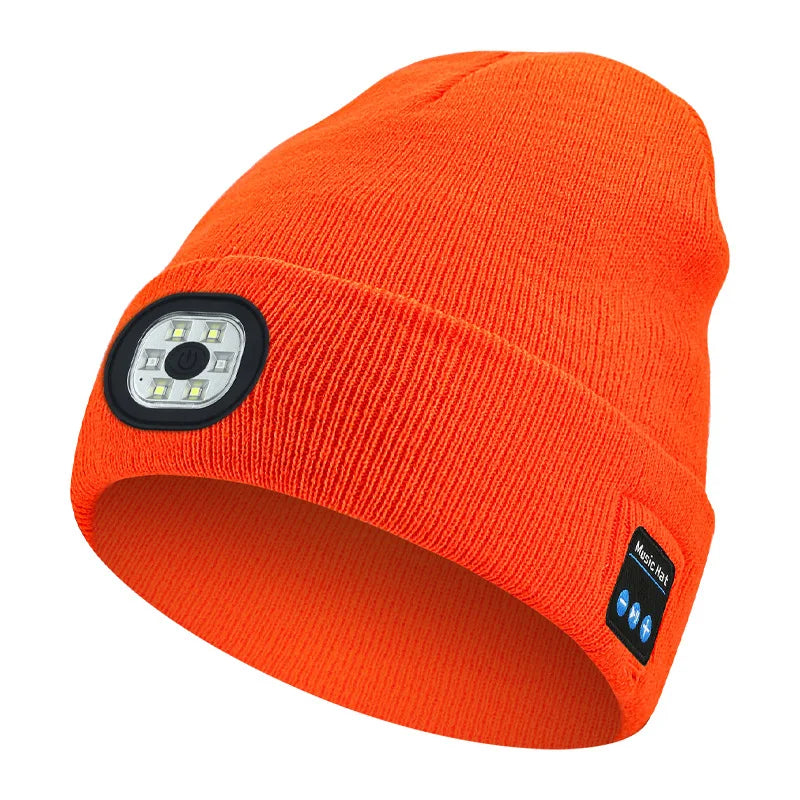 3-in-1 Function Bluetooth Beanie, Bluetooth Beanie with Light, Unisex 6 LED USB Rechargeable with Cordless Headphones  beanie