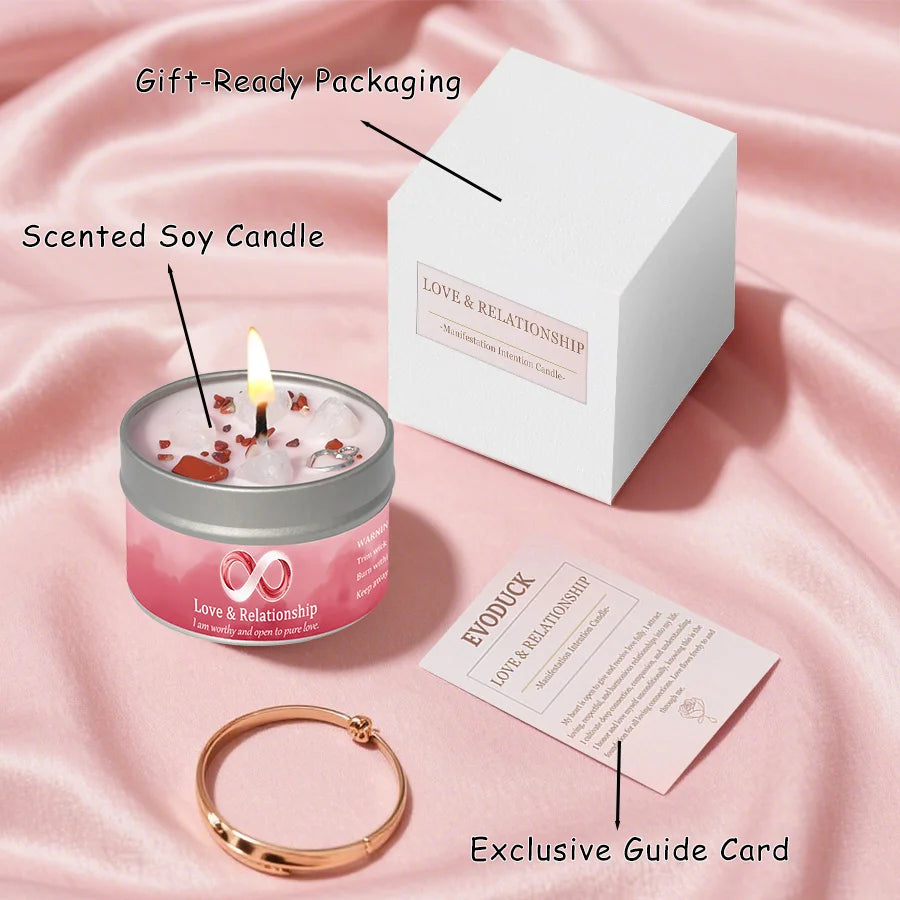 Scented Candles 3oz Law of Attraction Love Manifestation Energy Boosting Christmas Home Decoration Candle Holders Gift