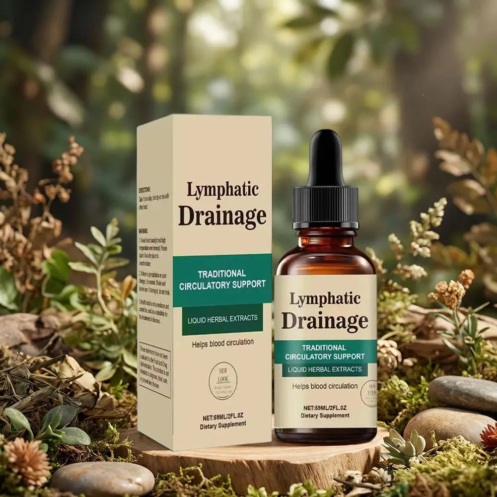 Lymphatic Drainage Drops 59ml, Natural Herbal Liquid Supplement for Circulatory Support, Easy-to-Use for Men & Women