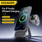 Essager 3-in-1 Portable Folding Wireless Charger Stand 15W Magnetic for iPhone 17/16 AirPods Apple Watch - MagSafe Fast Charging
