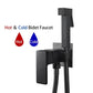 ULA Black Bidet faucet Portable Bidet Sprayer Brass Bathroom Toilet Faucet Hot Cold Water Bidet Mixer Bathroom Shower Head