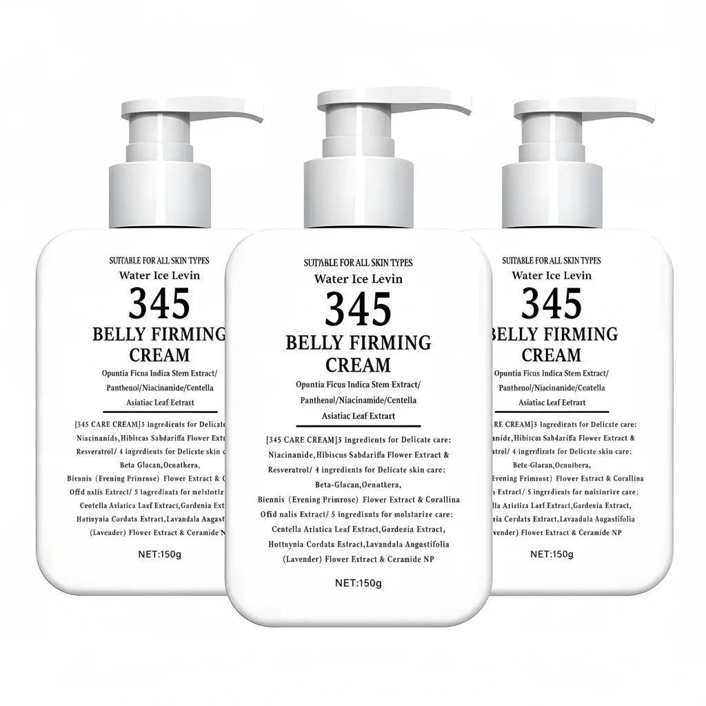 345 Belly Firming Cream Opuntia Stem Extract. Niacinamide Panthenol. Targets Crepey Skin. Tightens Firms. All Skin Types. 150g.