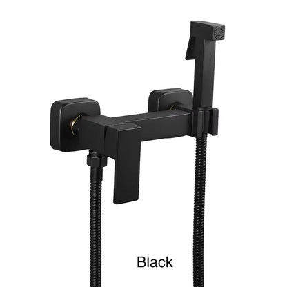 ULA Black Bidet faucet Portable Bidet Sprayer Brass Bathroom Toilet Faucet Hot Cold Water Bidet Mixer Bathroom Shower Head